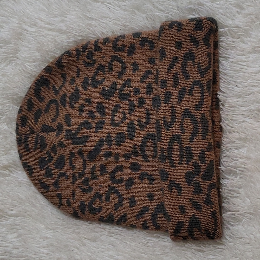 Leopard print beanie